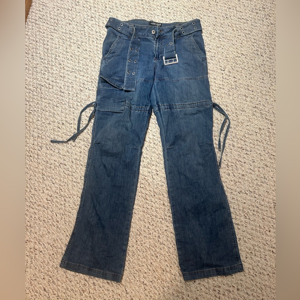 I am Gia Stylish Blue Women's cargo Jeans